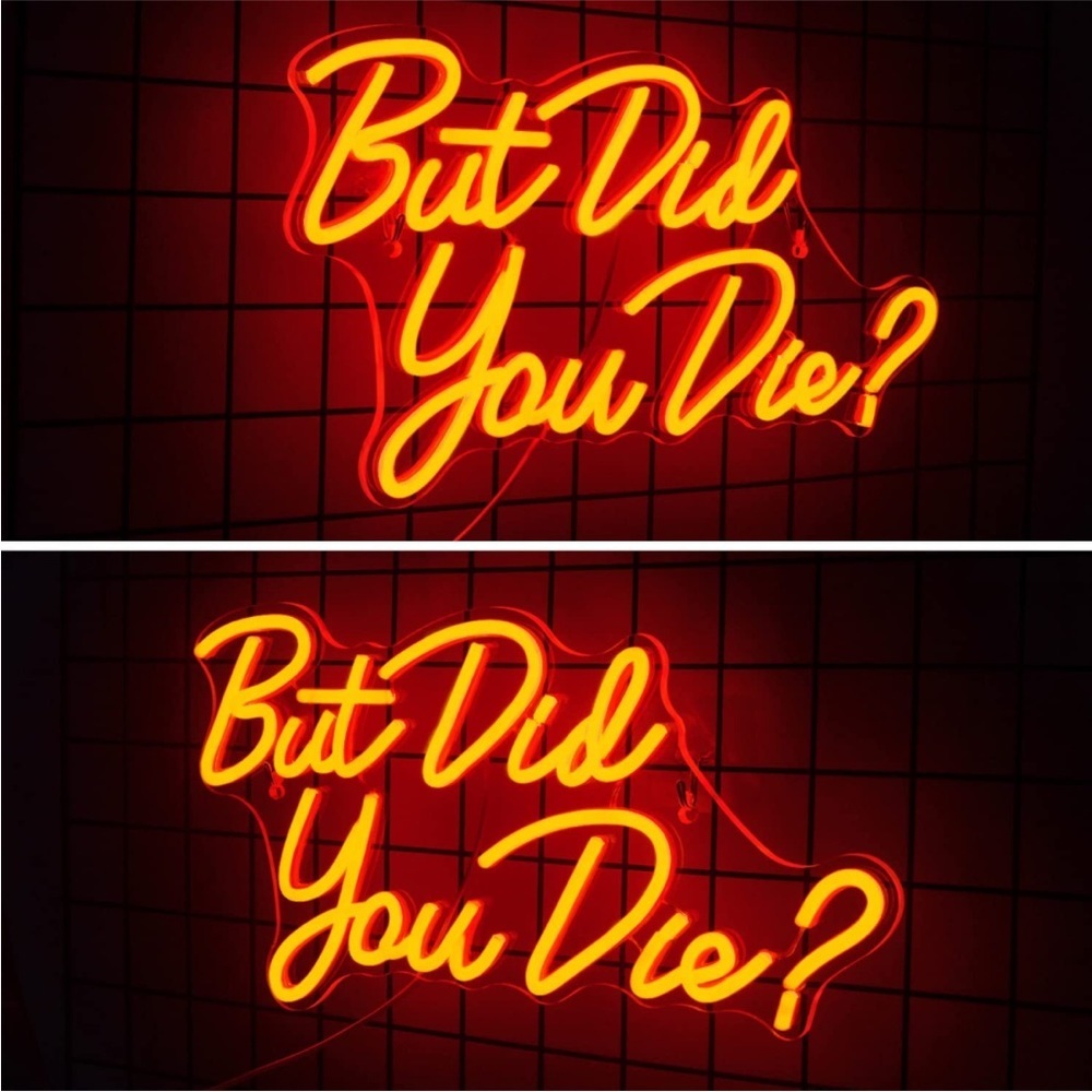 But Did You Die Red Neon Light LED Sign Bathroom Man Cave Gamer Bedroom Decor - Picture 2 of 6